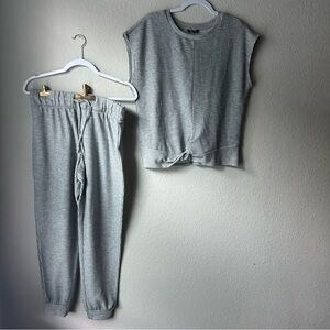 Buffalo David Bitton Gray Ribbed Lounge Set